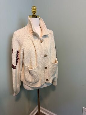 Pilcro Western Horse Graphic Equestrian Cardigan Sweater